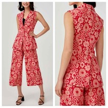 Love, bonito Caren lace tailored vest and culottes set, brocade, red - £77.58 GBP
