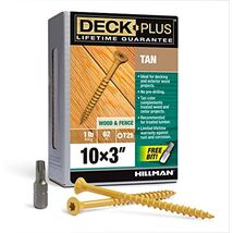 Deck Plus 48418 Wood Screws #10 x 3", Tan, 1lb Box - $20.57