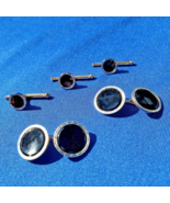 Elegant Vintage Deco Onyx Platinum Rim Cuff Links 14k Gold Gatsby Era Bu... - $30,479.63 MXN
