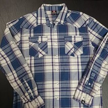 Southpole Shirt Adult Men&#39;s XL Blue Plaid Long Sleeve Button Western Nic... - £8.69 GBP