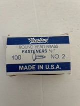 Noesting Round Head Brass Fasteners 1/2&quot; Vintage No. 2 *Set of 100* - $21.29