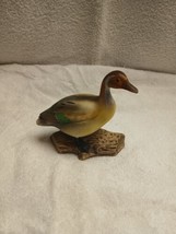 Vintage Pintail Duck Figure Lefton? 1960s Standing on Wood Hunting Animal Birdk4 - $9.90