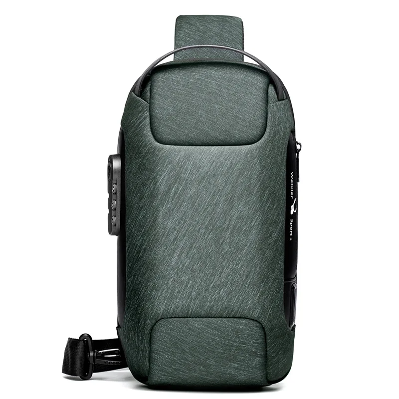 Male Shoulder Bags USB Charging Crossbody Bags Men Anti Theft Chest Bag School S - £23.14 GBP