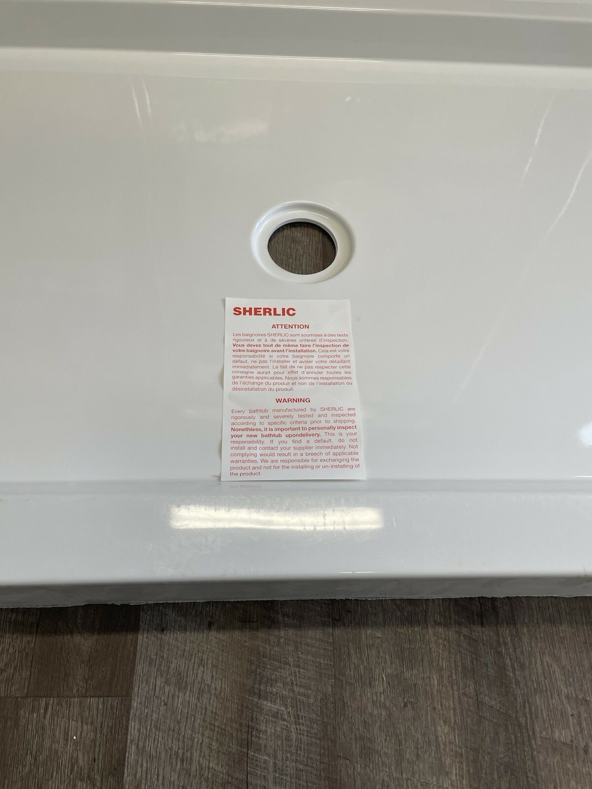 Sherlic  Shower Pan Base 60 x 32 x 3 5/8 Center Drain Molded Tile 2 Flange White Item image 6