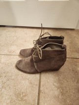 Franco Sarto women&#39;s Annabelle Wedge Ankle Boots Booties Shoes Size 7.5 Brown - $14.84