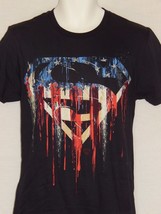 Men&#39;s Superman T-Shirt Size Small Black NEW American Flag Logo Emblem DC Comics - £15.18 GBP