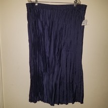 NWT Time And Tru Blue Crinkle Skirt Midi Length Size XXXL 22 Elastic Wai... - £9.87 GBP