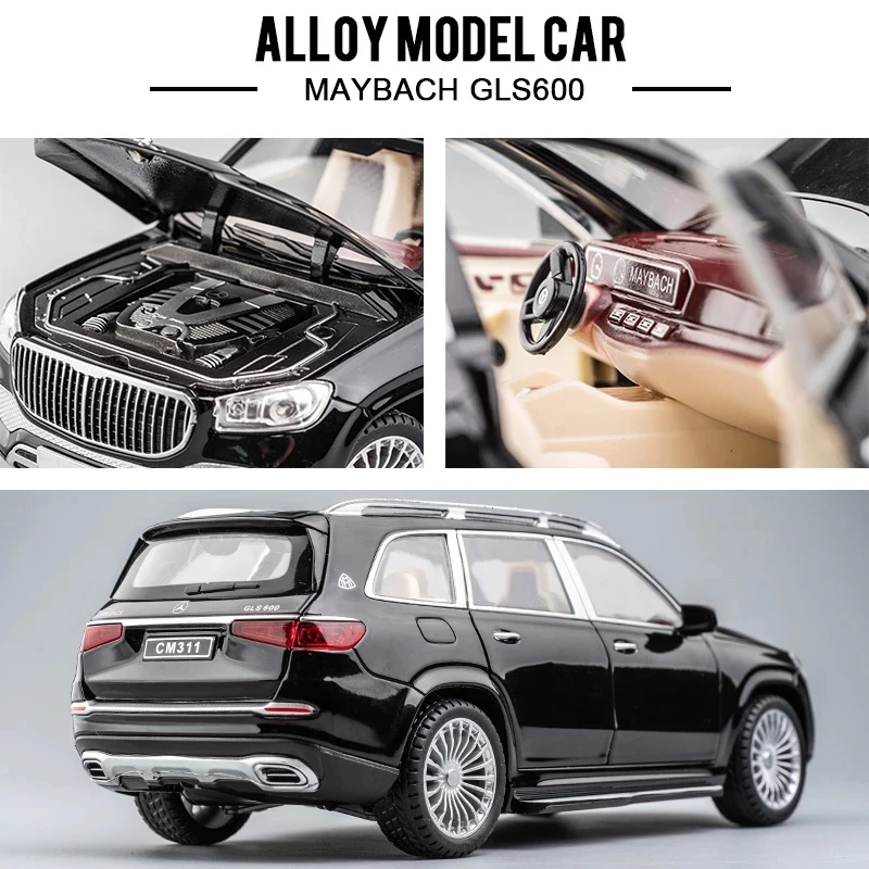 Play New 1/24 Mercedes-Benz Maybach Gls600 Alloy Model Car Play&#39;s Toy Car Gift O - £58.02 GBP