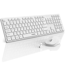 Wireless Keyboard And Mouse, 2.4Ghz Full-Size Silent Keyboard With Numeric Keypa - £31.65 GBP