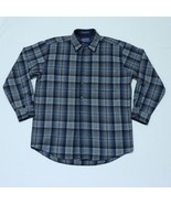 Pendleton Flannel Plaid Shirt Men&#39;s Medium M Light Blue 100% Virgin Wool... - $53.33