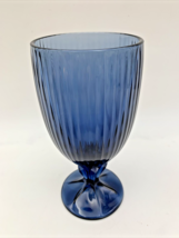 Fostoria Glass Monet Midnight Dark Blue Iced Tea Goblet Stem 6-7/8” H 14 oz Full - £14.95 GBP