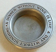 Vintage Wilton Columbia Pa “A Dinner Without Wine…” 6.75” Pewter Rimmed Bowl - £5.50 GBP