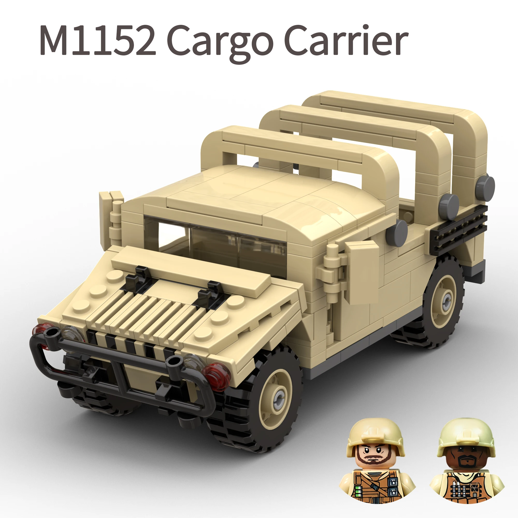 Military Humvee M1152 Cargo Carrier Modern War Army Troops Vehicles Brick Moc - £66.49 GBP+