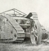 British Armored Tank Caterpillar WW1 Print 1917 Military Vehicles Of War... - $549.96 MXN