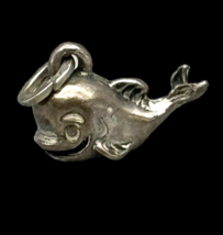Vintage Beau Happy Whale Sterling Silver Charm Pendant Beaucraft Tiny Smiling - £10.53 GBP