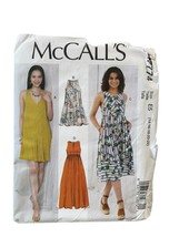 McCalls Sewing Pattern M7774 V Neck Sleeveless Midi Knee Dress Misses Si... - $9.74