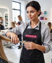 Matrix Hairstylists, Barbers, and Colorists Waterproof Apron -- BLACK - $25.25