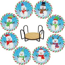 8pcs 5D Diamond Painting Art Assorted Snowman Candy Cane Coasters DIY Festive Di - £12.17 GBP