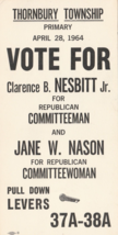 POLITICAL THORNBURY TOWNSHIP 1964 VOTE FOR REPUBLICANS SIGN FLYER - $16.59