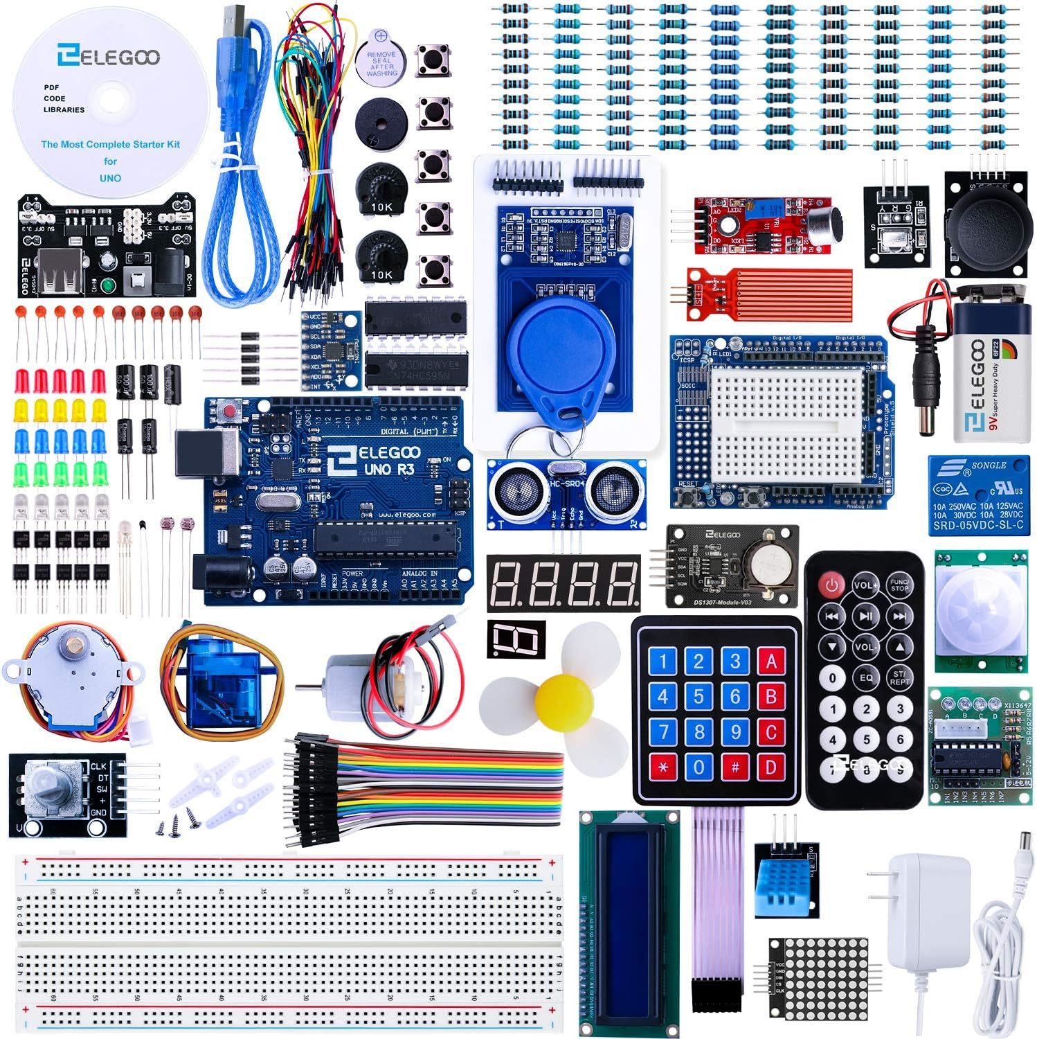Elegoo Uno R3 Project Most Complete Starter Kit With Tutorial, 200+ Comp... - $77.99