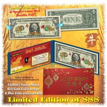2021 Lunar Chinese New Year Of The Ox 24K Gold Legal Tender Us $1 Bill Ltd 888 - £9.01 GBP