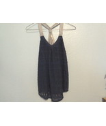 Navy Blue &amp; Gray Rewind Lace Top / Shirt Blouse Tank Size XS Extra Small - £3.26 GBP