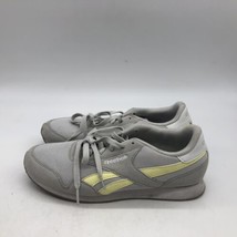Reebok Womens Royal Classic Jogger Shoes Gray Yellow Fx0872 Low Top Lace Up 9 M - £15.79 GBP