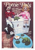 Pottie Pals Crochet Patterns Annie&#39;s Attic Vintage 1980 Small Print Magazine Ad - £7.75 GBP