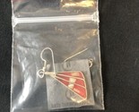 Vintage Abalone Inset Red Enameled Drop Earrings Sterling Silver made in... - $32.25