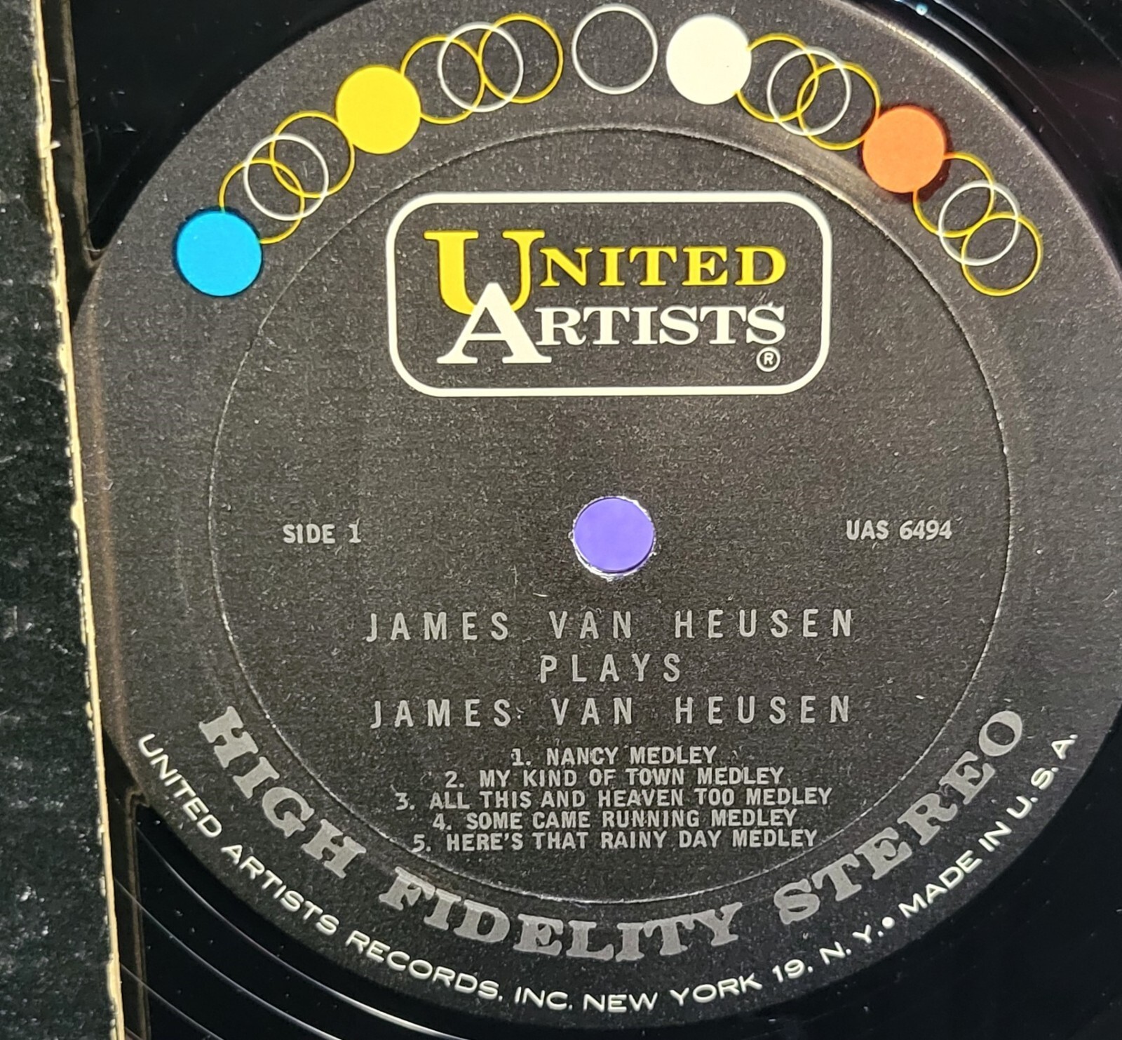 James Van Heusen plays James Van Heusen - United Artists - 12" Record Item image 3