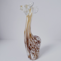 Hand-Blown Art Glass 10” Paper Weight Giraffe Figurine Sculpture Amber W... - $31.50