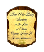 Vintage Handmade Wooden Plaque Inspirational Those Who Bring Sunshine 15... - $13.91