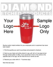 ENGRAVED Custom Personalized Name/Logo 20oz Stainless Steel Tumbler Red ... - £18.34 GBP