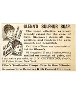 Glenn&#39;s Sulphur Soap Cure 1885 Advertisement Victorian Quack Medicine AD... - $19.99