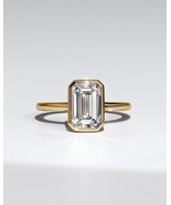 18k Gold Emerald Cut Lab Grown Diamond Art Engagement Ring - $459.00+