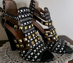 Not Rated ~ Women Size 8 ~ 4.5&quot; Hi-Heel ~ Open Toe ~ Strappy ~ Studded S... - $30.00