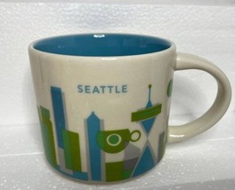 Starbucks Coffee 2017 You Are Here Collection Seattle White Blue Ceramic... - $15.81