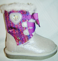 Stride Rite Toddler Girls Disney Frozen Cozy Boots White Purple Size 5 - £13.66 GBP