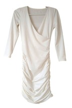 White Long Sleeve Bodycon V-Neck Women&#39;s Mini Dress  Size S - £70.76 GBP