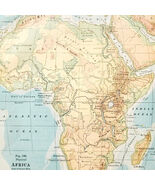 1920 Map Africa Physical Sudan Egypt Madagascar Sahara Desert Kongo DWQ4 - $547.38 MXN