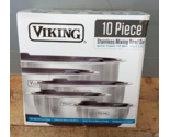Viking 10-Piece Stainless Steel Mixing Bowl Set with Black Lids - £50.81 GBP