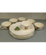 6 sets Soup Sandwich Snack Set Christmas Tree (Green Trim) Knowles China - £13.39 GBP