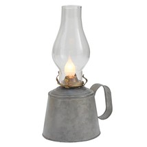 Electrified tin Oil Lamp with Glass Globe image 2