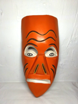 Aztec Tribal Painted Abstract African Mask - Orange/White - Fast Shippin... - £17.21 GBP