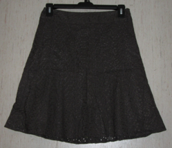 New Womens Ann Taylor Lined Brown Eyelet Skirt Size 6 - £19.69 GBP