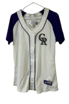 Majestic Women s Colorado Rockies Baseball Fashion Short Sleeve Jersey,White, XL - £31.64 GBP