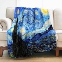 Van Gogh The Starry Night Throw Blanket, Abstract Theme Decor For Couch Bed Sofa - £34.70 GBP