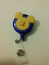 Yellow Mickey Mouse badge reel key card ID holder lanyard retractable Di... - $8.94