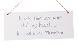 Personalised Cream Cream Wooden Plaque Hanging Decoration - There&#39;s this boy who - £12.62 GBP