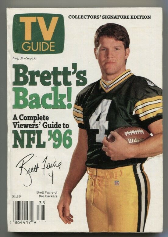 Primary image for TV Guide 8/31/1996- Brett Favre- Green Bay Packers